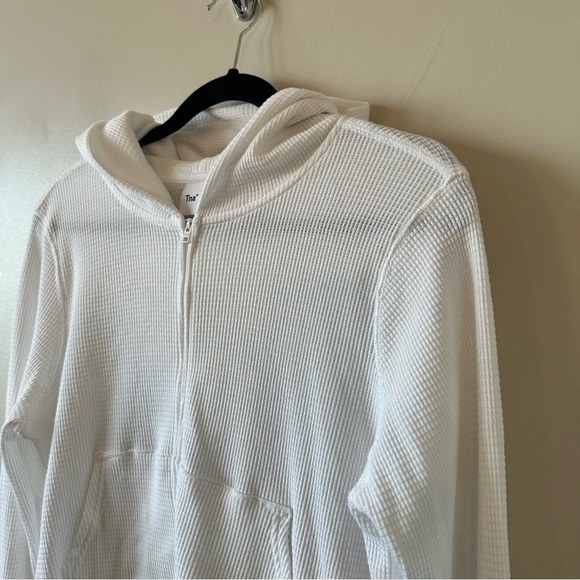 ARITZIA-TNA Waffle Zip Hoodie In White (Size: Medium) - Picture 6 of 12
